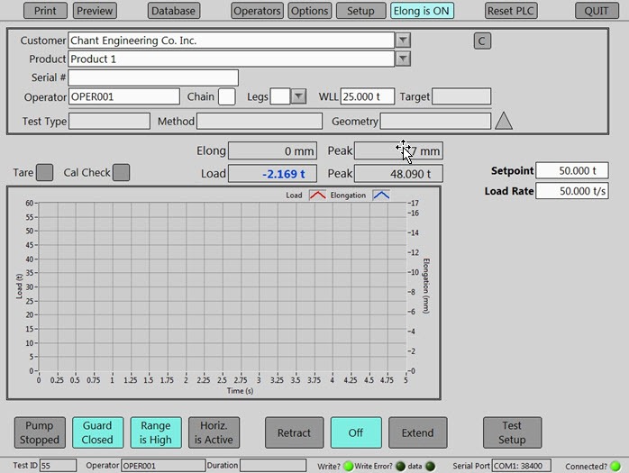 DataTEST Screen1 Touchscreen Controls